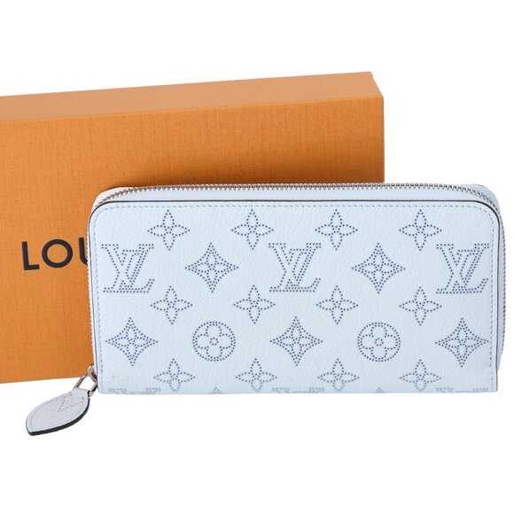 Louis Vuitton Zippy Wallet Mahina Monogram Long Wallet M82197 Blue - Picture 1 of 6